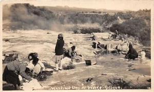 Postal J37/Rotorua Nueva Zelanda Extranjera RPPC C1910 Día de Lavado Whaka76 - Imagen 1 de 4