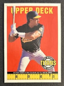 1998 Upper Deck Tape Measure Titans Jose Canseco Baseball Card #16 Athletics VG