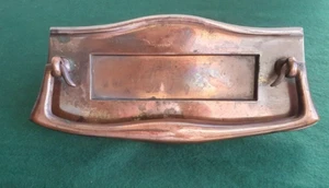 Kunsthandwerk Stil kupferbeschichtet Messing Briefschild mit Klopf - Bild 1 von 7