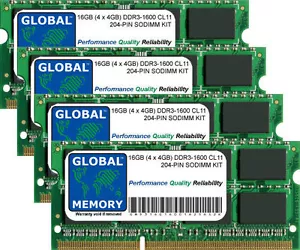 16GB 4x4GB DDR3L 1600MHz PC3L-12800 204-PIN SODIMM IMAC 27" (LATE 2014) RAM KIT - Picture 1 of 1