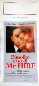 locandina playbill CINEMA L'INSOLITO CASO DI MR.HIRE PATRICE LECONTE BLANC  - Picture 1 of 1