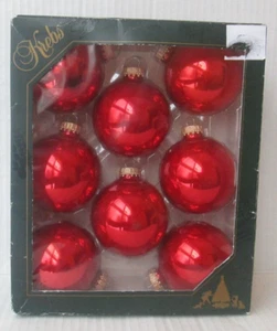 LOT OF 8 KREBS CANDY APPLE RED Glass Christmas Tree Ornaments Made In USA BX - Picture 1 of 6