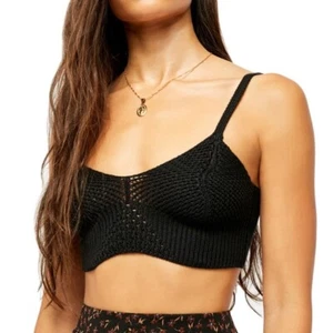 Bralette de ganchillo Free People You Wanna Brami negro talla XS 0 - 2 - Imagen 1 de 5