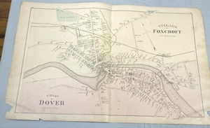 Mapa Colby 1882 ~ DOVER, FOXCROFT Maine ~ Estructuras y propietarios mostrados - Imagen 1 de 12