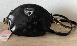 Juicy Couture Effortless Crossbody Bag Black Patent Heart Logo NWT - Picture 1 of 6