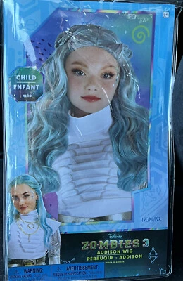 Disney Zombies 3 Addison Child Kid Blue Wig Halloween Costume - Image 1 of 2