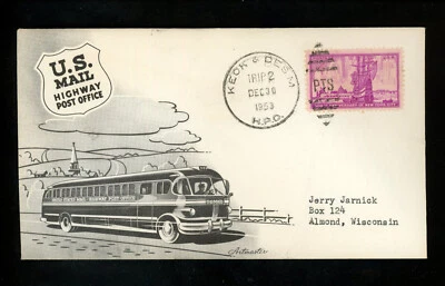 US Postal History HPO Tr 2 12/30/1953 Keckuk IA & Des Moines IA Artmaster Rt 135 - Image 1 of 2