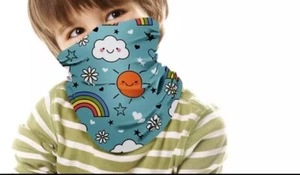 Kids Bandana Neck Gaiter Half Face Cover UV Protection Outdoor Essential Unisex - Picture 1 of 5