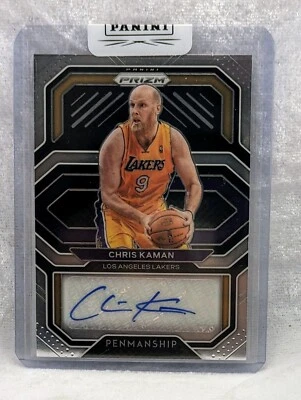 2020-21 Prizm Silver Prizm Auto Card #PE-CHR Chris Kaman Penmanship Lakers Auto Foto 1 de 2