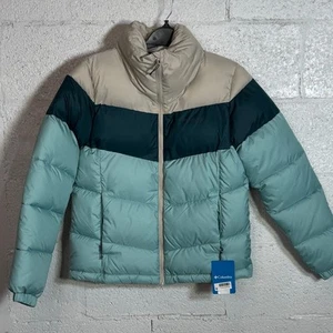 COLUMBIA Women's Puffect Colorblocked Jacket-Aqua Haze, Night XS $180 - Picture 1 of 7