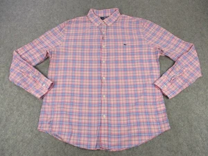 Camisa Vineyard Vines Para Hombre Grande Rosa Azul A Cuadros Calce Ajustado Tucker Algodón Ballena - Imagen 1 de 9