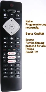 Ersatz Fernbedienung für Philips TV 50PUS8007, 75PUS8118, 75PUS8108, 75PUS7608 - Bild 1 von 1