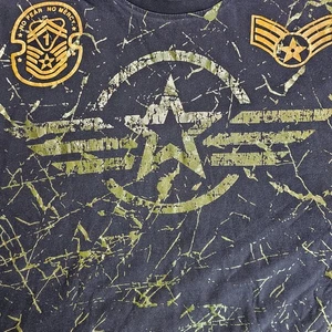 Switch Remarkable 3XL Air Force Star Graphic Black T-Shirt Distressed Paint - Picture 1 of 17