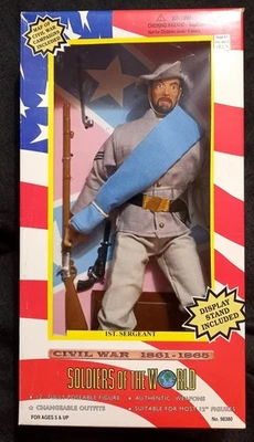 1997 Soldiers of the World Civil War 1st Sergeant CSA Action Figure 12" NOS  - Image 1 of 4