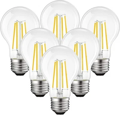 Vintage E26 A19 4W (40W equiv) LED Light Bulbs Warm White 2700K (6-Pack) - Image 1 of 2