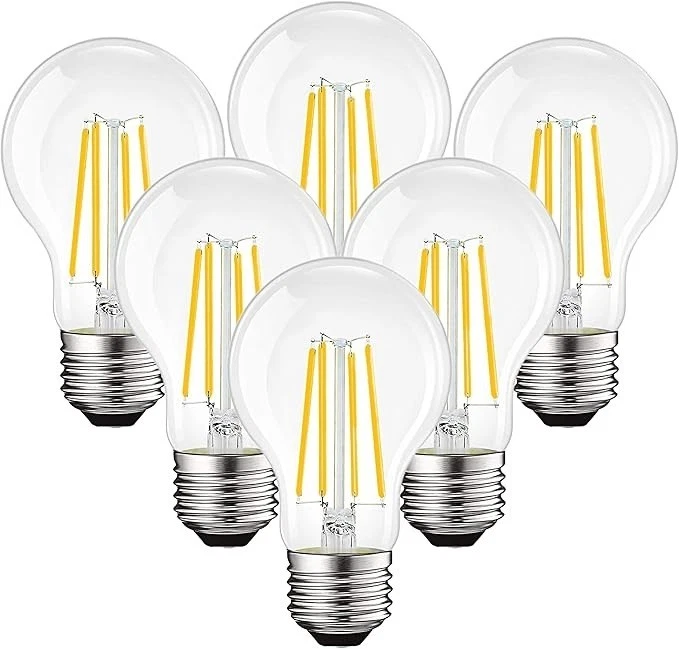 Vintage E26 A19 4W (40W equiv) LED Light Bulbs Warm White 2700K (6-Pack) - Image 1 of 2