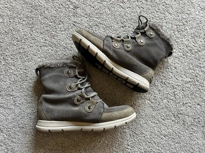 Botas de invierno Sorel Explorer Joan talla 8,5 gamuza ligeras aisladas con cordones Foto 1 de 4