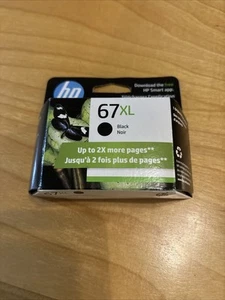 HP 67XL Genuine Black Ink Cartridge - New Factory Sealed - OEM - Exp 04/2026 - Afbeelding 1 van 3