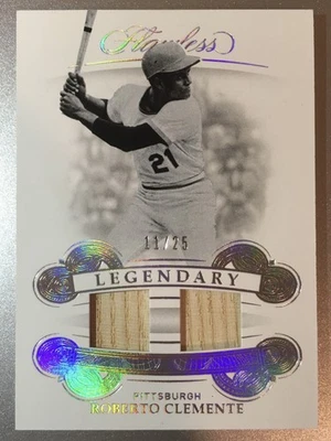 2019 Panini Flawless Roberto Clemente GAME USED BAT Dual Relic Pirates HOF /25 - Image 1 of 3