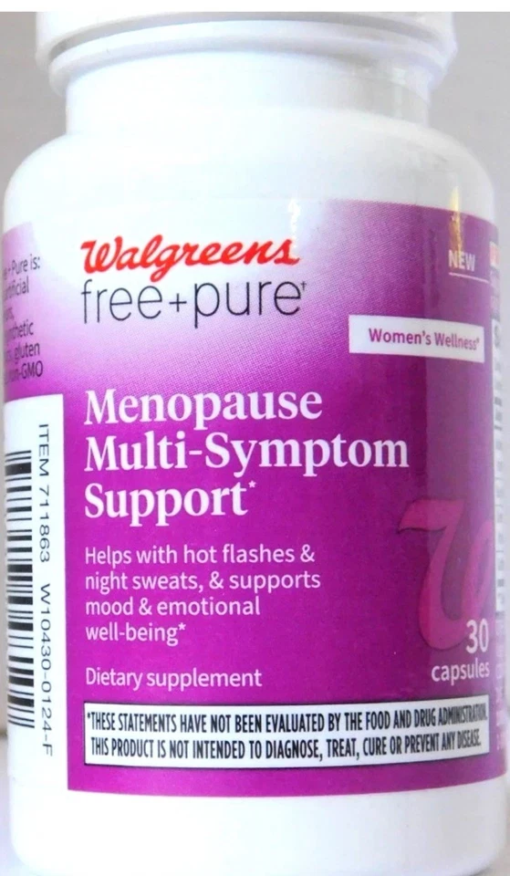 Menopausia Soporte Multi Síntomas 30 Cápsulas 3/27 Walgreens Free & Pure Foto 1 de 1
