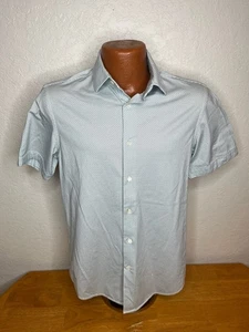 Men's Bugatchi Uomo S/S Button Front Shirt Small S - 8 way Stretch - Dots - Picture 1 of 4