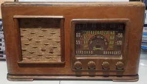 RCA Sonora Tube Radio RET 210 1940s Antique As-Is Needs Repaired Wood Art Deco - Picture 1 of 11