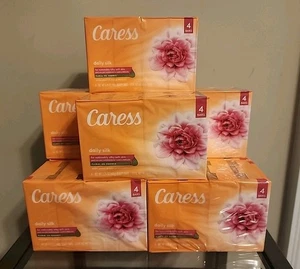 SET 32x CARESS DAILY SILK Stabseife Blumenöl Essenz 3,75 Oz Beauty Bars Rarität - Bild 1 von 3