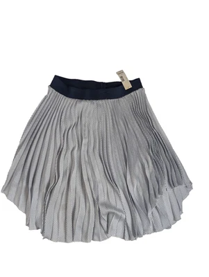 Saia Plissada Covington Petite Azul Marinho Branco Estampa Geométrica Extra Grande Nova Com Etiqueta - Imagem 1 de 4