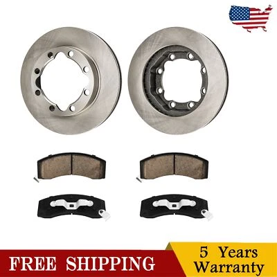 Front Disc Rotors & Ceramic Brake Pads For Chevrolet K2500 1988-2000 K3500 Tahoe Foto 1 de 4