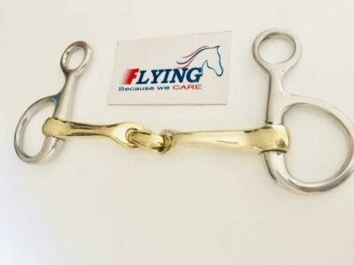 FLYING HORSE Hängende Wangentrense Bit Verbindend abgewinkelt mit Lutschtablette Doppelgelenk GS & SS