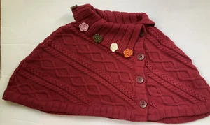 GYMBOREE ROCKY MOUNTAIN Cable Knit Sweater cape Capelet Pancho Size 7-8 - Picture 1 of 4