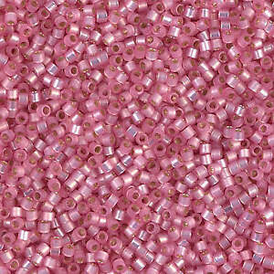 Silver Lined Pink Alabaster Dyed Miyuki Delica Beads 11/0 (DB625-TB)