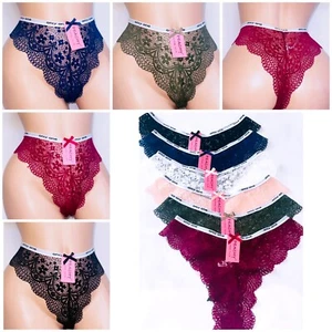 3/6 See Through Brief Bikini Underwear Lingerie Panties Women's Sexy Thong Lace - Picture 1 of 10