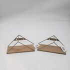 Geometric Triangluar Metal & Wood Wall Hanging