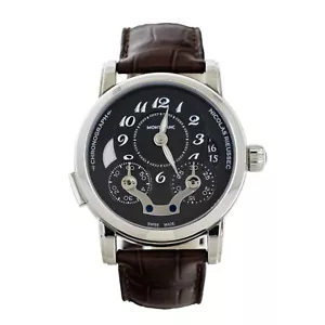 Montblanc Nicolas Rieussec Chronograph Steel Black Dial 43mm 106488 Full Set - Picture 1 of 6