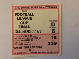 1970 League Cup Final Manchester City v West Bromwich Albion Ticket - Picture 1 of 1
