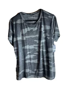 NWT Women’s LUCKY BRAND Camo Top Shirt, Sz Large / Sheer - Picture 1 of 7