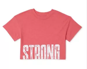 ATHLETIC WORKS Cropped Top Size 10-12 Large Girls Coral STRONG New - Picture 1 of 5