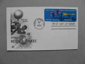 USA, ill. prestamped PC CTO FDC 1970, weather services meteorology - Picture 1 of 1