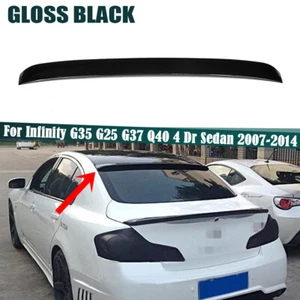 For 2007-2015 Infiniti G35 G25 G37 Q40 Sedan VIP Style Roof Spoiler Gloss Black - Picture 1 of 9
