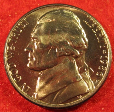 1986 P Philadelphia Jefferson Nickel - Uncirculated  - Image 1 of 3