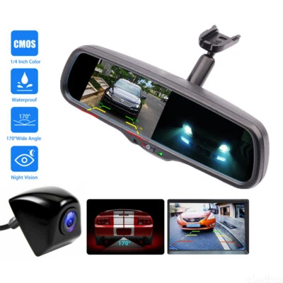 4.3" Mirror Car Rear View Monitor OEM Bracket Reversing Camera For Toyota Honda - image 1 of 4