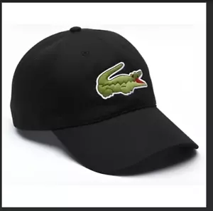 LACOSTE Unisex RK4711 GORRA LACOSTE BIG LOGO BLACK CAP One Size Authentic - Picture 1 of 11