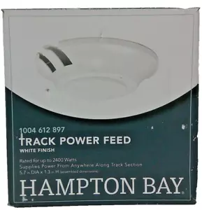 Hampton Bay Track Lighting Parts Floating Power Feed 2400-Watt White - Picture 1 of 2