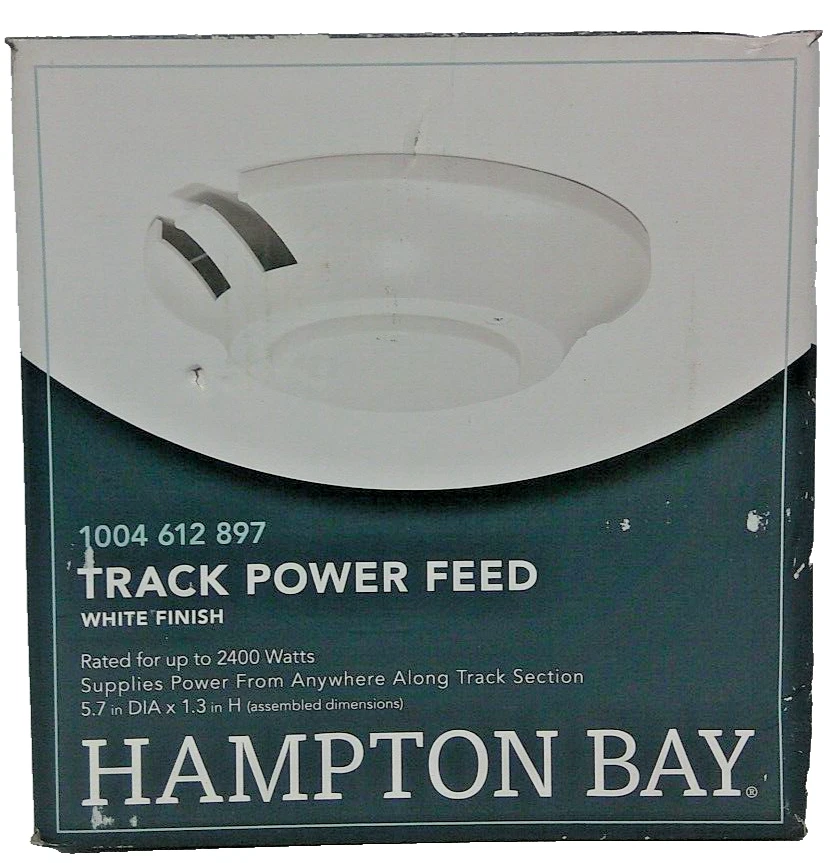 Hampton Bay Track Lighting Floating Power Feed 2400W White Replacement Part - Image 1 of 1