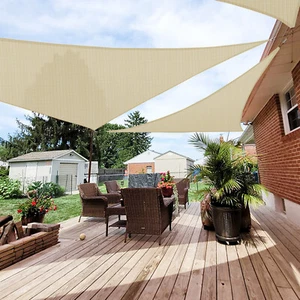 Cubierta de refugio para toldo solar triángulo vela sombra exterior para patio jardín patio piscina - Imagen 1 de 122