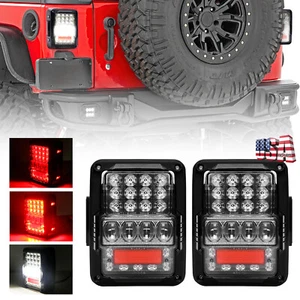 Rear LED Tail Lights Running Brake Reverse Lamps for Jeep Wrangler JK JKU 07-17 - Picture 1 of 11