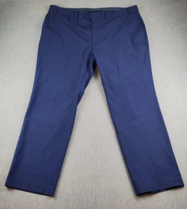 Lauren Ralph Lauren Pants Mens W42 L30 Blue Houndstooth Stretch Business Career - Picture 1 of 21