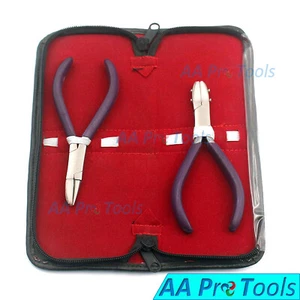 2 Flat Nose and Round Flat Nose Optical EYEGLASSES Jewelry Making Pliers Kit - Picture 1 of 3