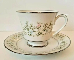Platillo de taza de té vintage Noritake China Savannah #2031 con borde de platino ovalado - Imagen 1 de 4